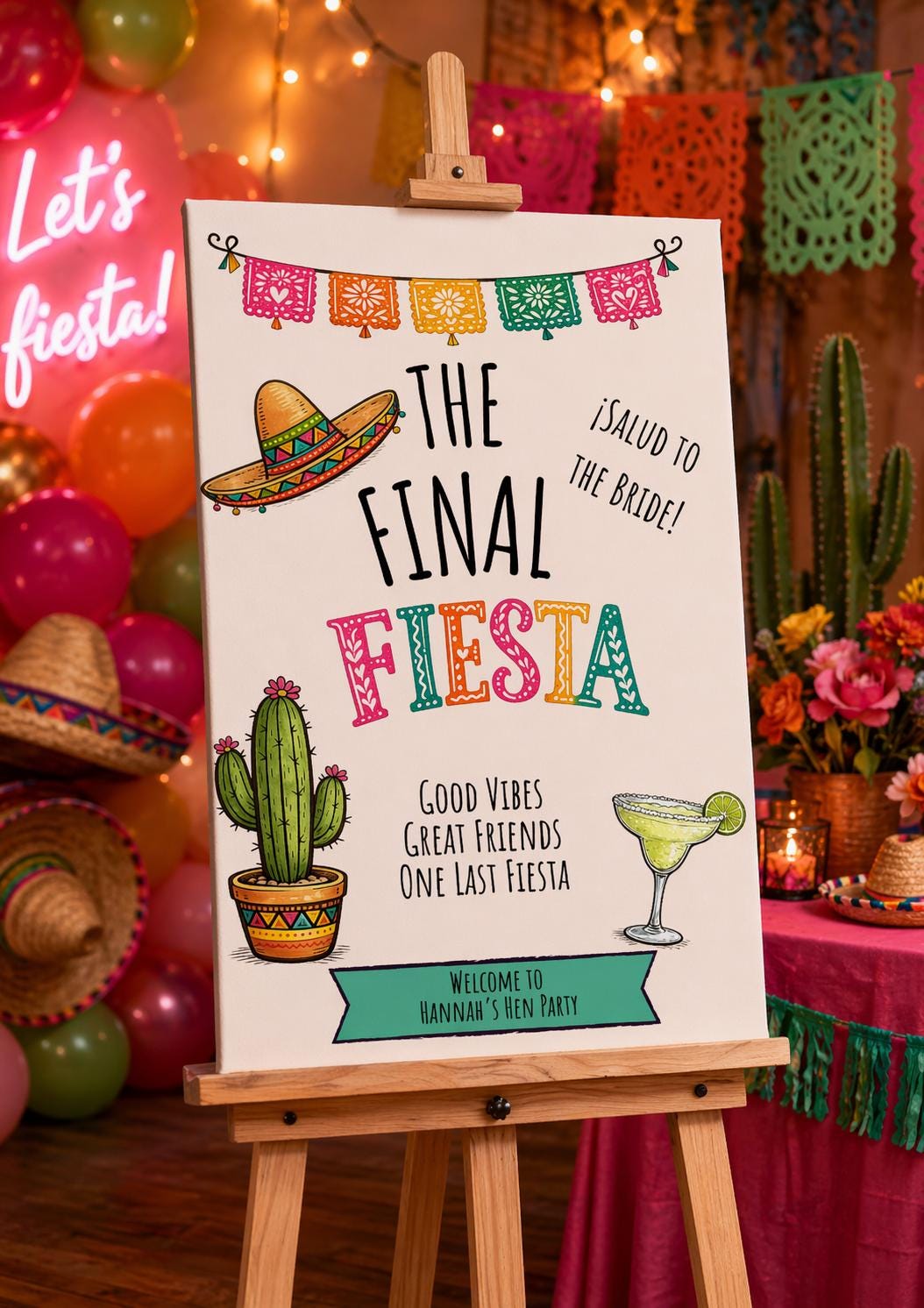 The Final Fiesta Hen Party Welcome Sign Editable Template (Digital Download Only)