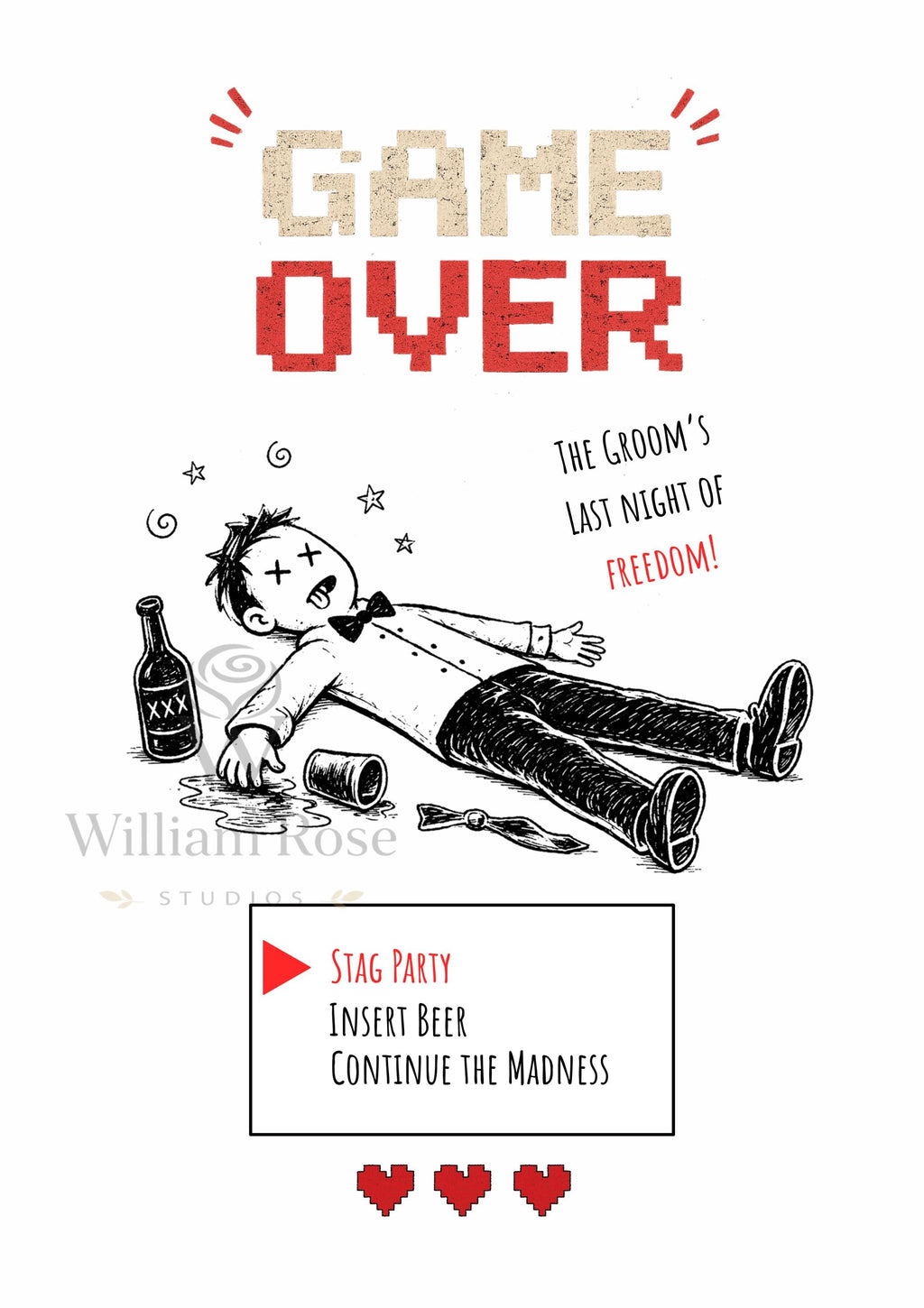 Game Over Stag Party Welcome Sign | Editable Template | Digital Download Only