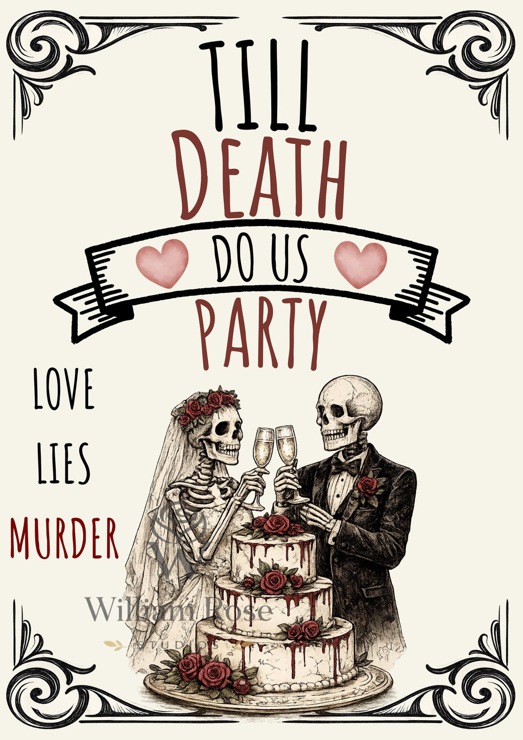 Till Death Do Us Party Murder Mystery Party Sign | Editable Template (Digital Download Only)