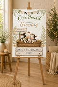 Our Heard is Growing Baby Shower Welcome Sign Editable Template (Digital Download Only)