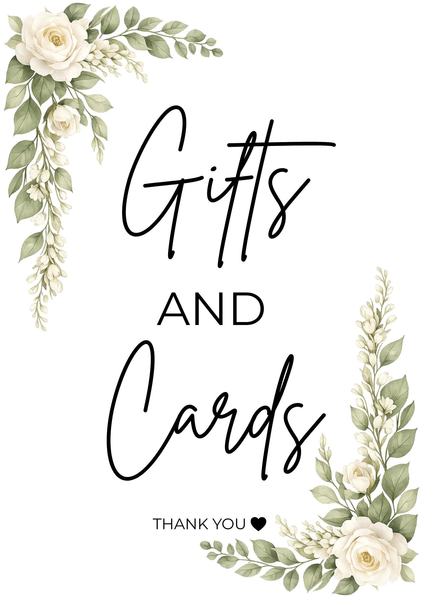 Gifts and Cards Sign | Editable Template | Digital Download Only