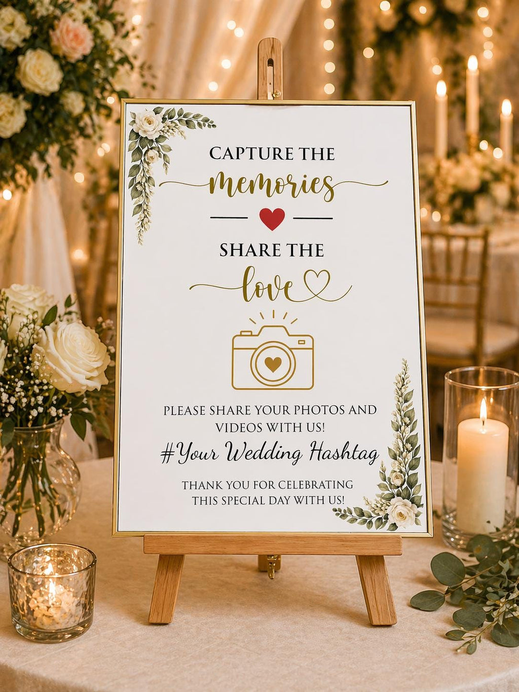 Wedding Photo Sharing Sign | Editable Template | Digital Download Only