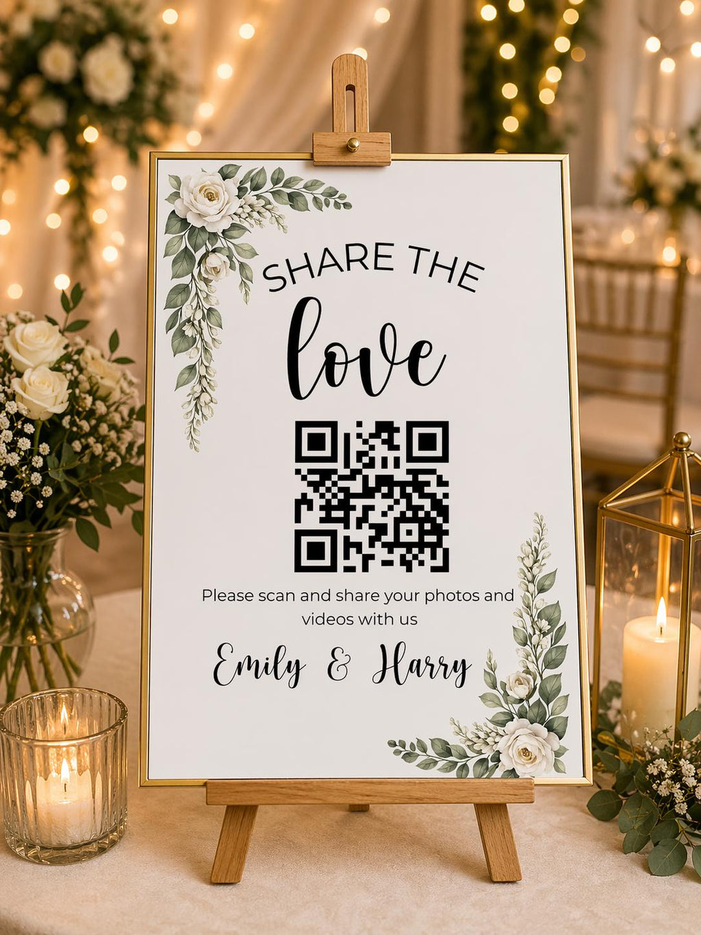 Customisable Wedding Photo Sharing Sign | Editable Template | Digital Download